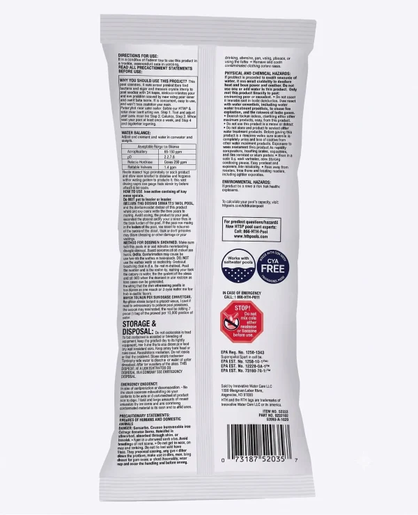 HTH Super Shock thành phần Cal-Hypo 56% hướng dẫn sử dụng